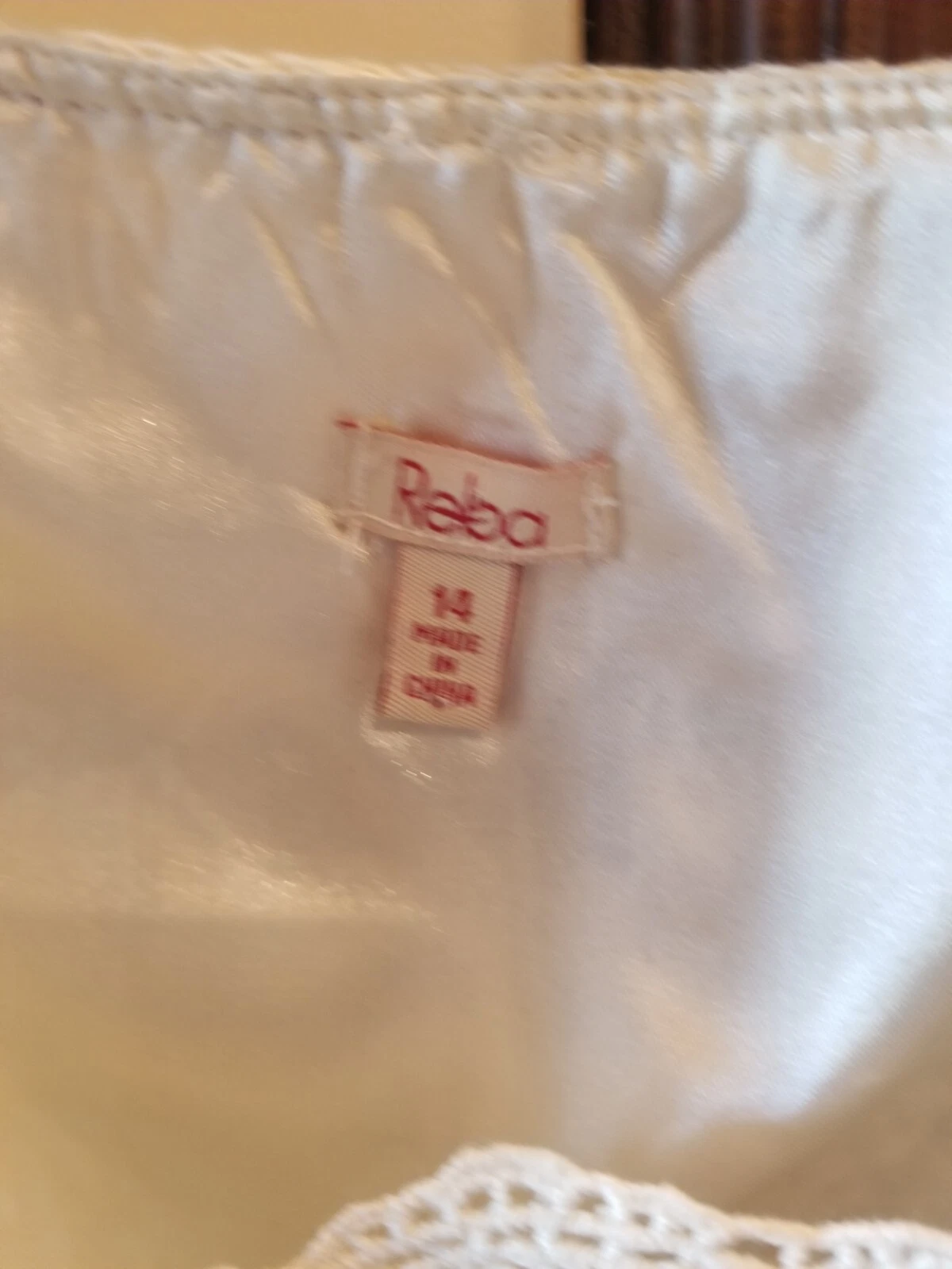 OFF WHITE Abito in pizzo bianco sporco midi marca REBA