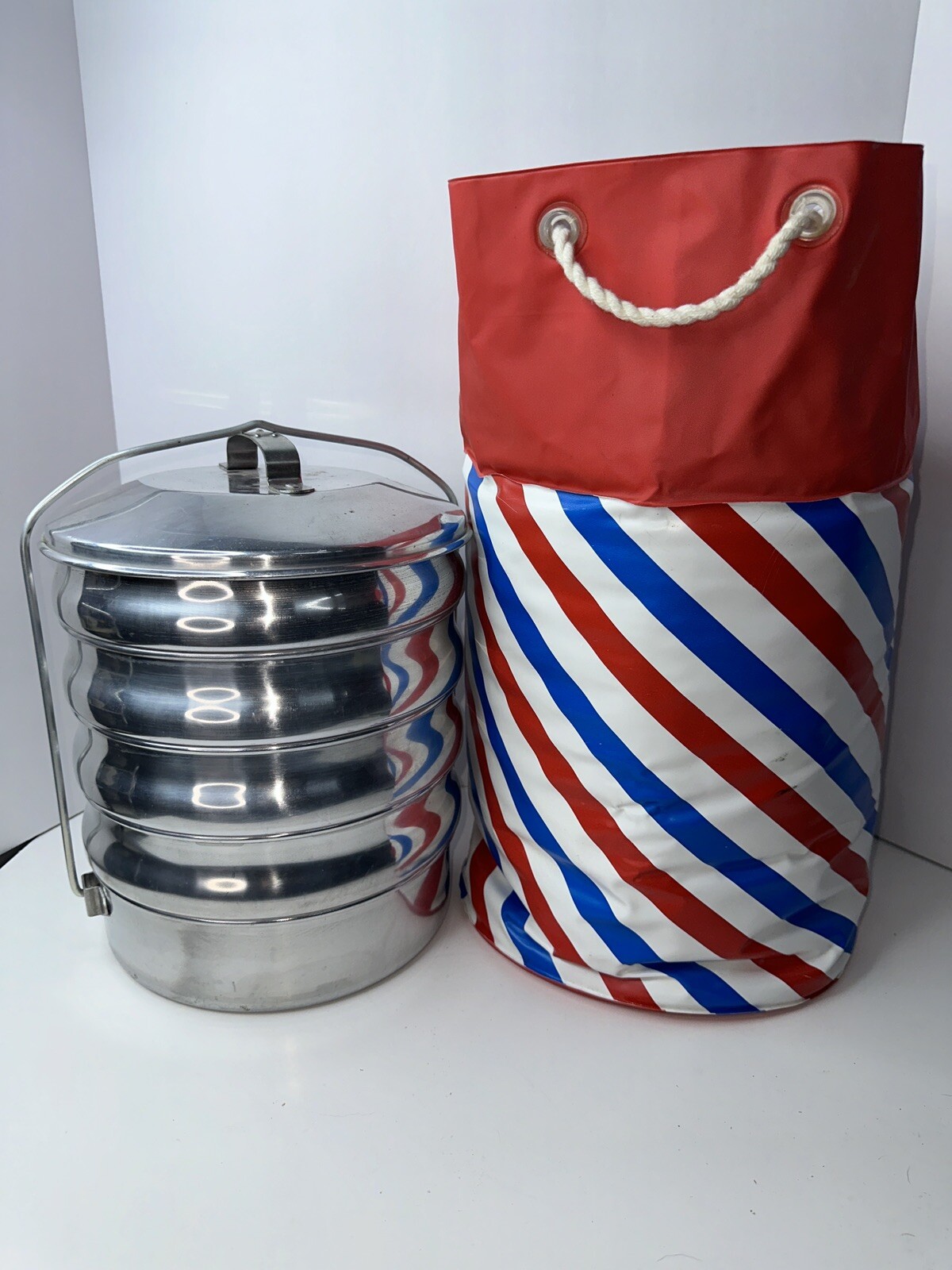 Vintage Regal Ware Picnic Pack 5 Tier Stacking Aluminum Pans