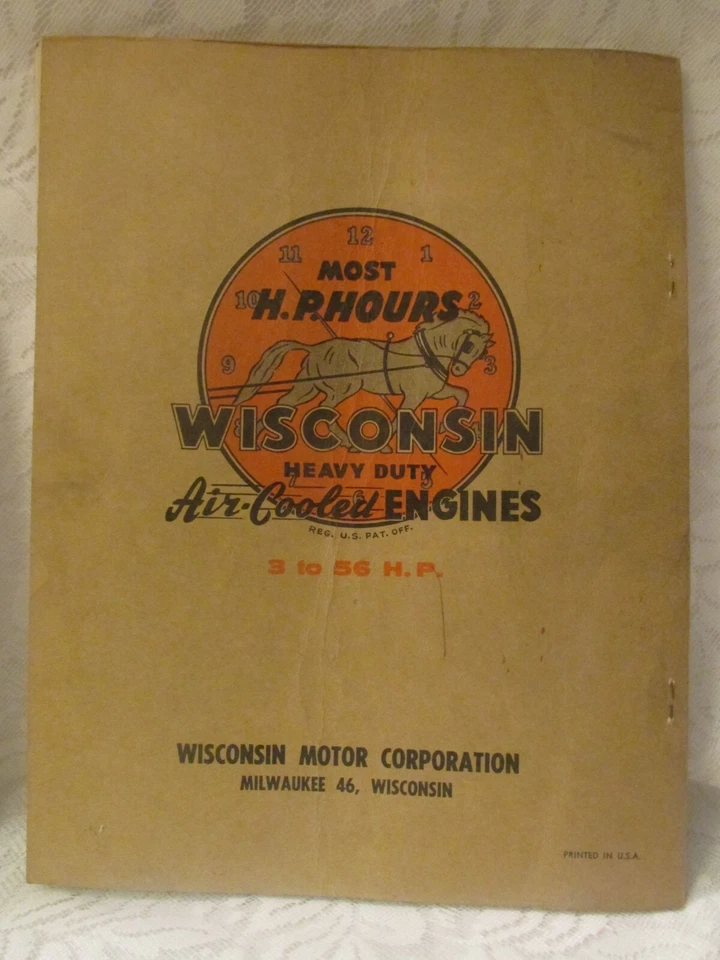 Antiguo libro de instrucciones de motores de alta resistencia de Wisconsin modelos ACN BKN MM-270-B Foto 3 de 3