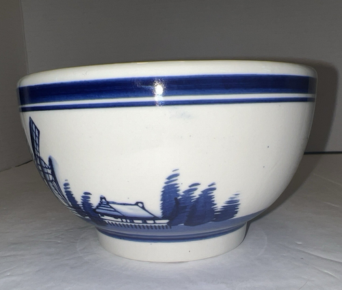 Delft Blue Windmill Sailboat Scenes White Ceramic Bowl 5.25"D x3"T - Picture 4 of 10