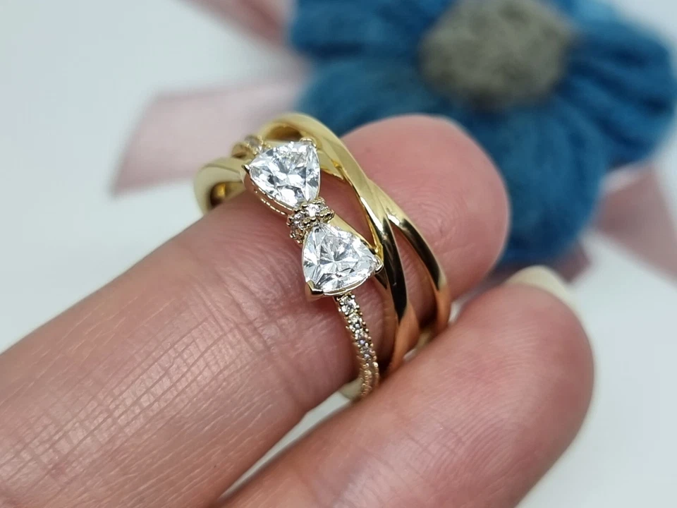 NEW BOXED Genuine Pandora Sparkling Bow & Crossover Band Ring Size 54 💕 - Image 4 of 4