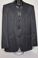OSCAR DE LA RENTA mens charcoal gray striped WOOL blazer 41L