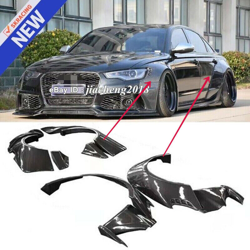 For 2012-2015 Audi A6 S6 RS6 Fender Flares Wide Body Kit Wheel Arch Cover  Trim