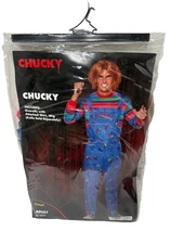 Spirit Halloween Chucky Costume Adult Teen Overalls Shirt Wig Complete Cosplay