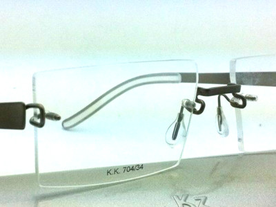 NEW! Authentic Kazuo Kawasaki Rimless Eyeglasses 704 SP-51 Grey Titanium Frames