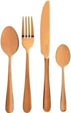 Core Kitchen Rose Gold Medici Flatware Stainless Steel Cutlery Set, 16-Piece
