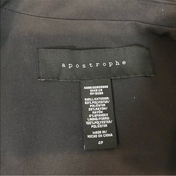 Apostrophe Black Single Button Blazer Jacket Size… - image 4