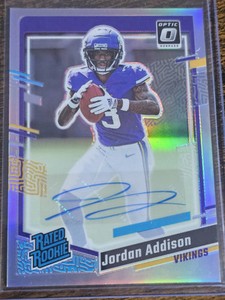 2023 Donruss Jordan Addison Silver Optic Preview Rated Rookie Auto RC - CLEAN!!