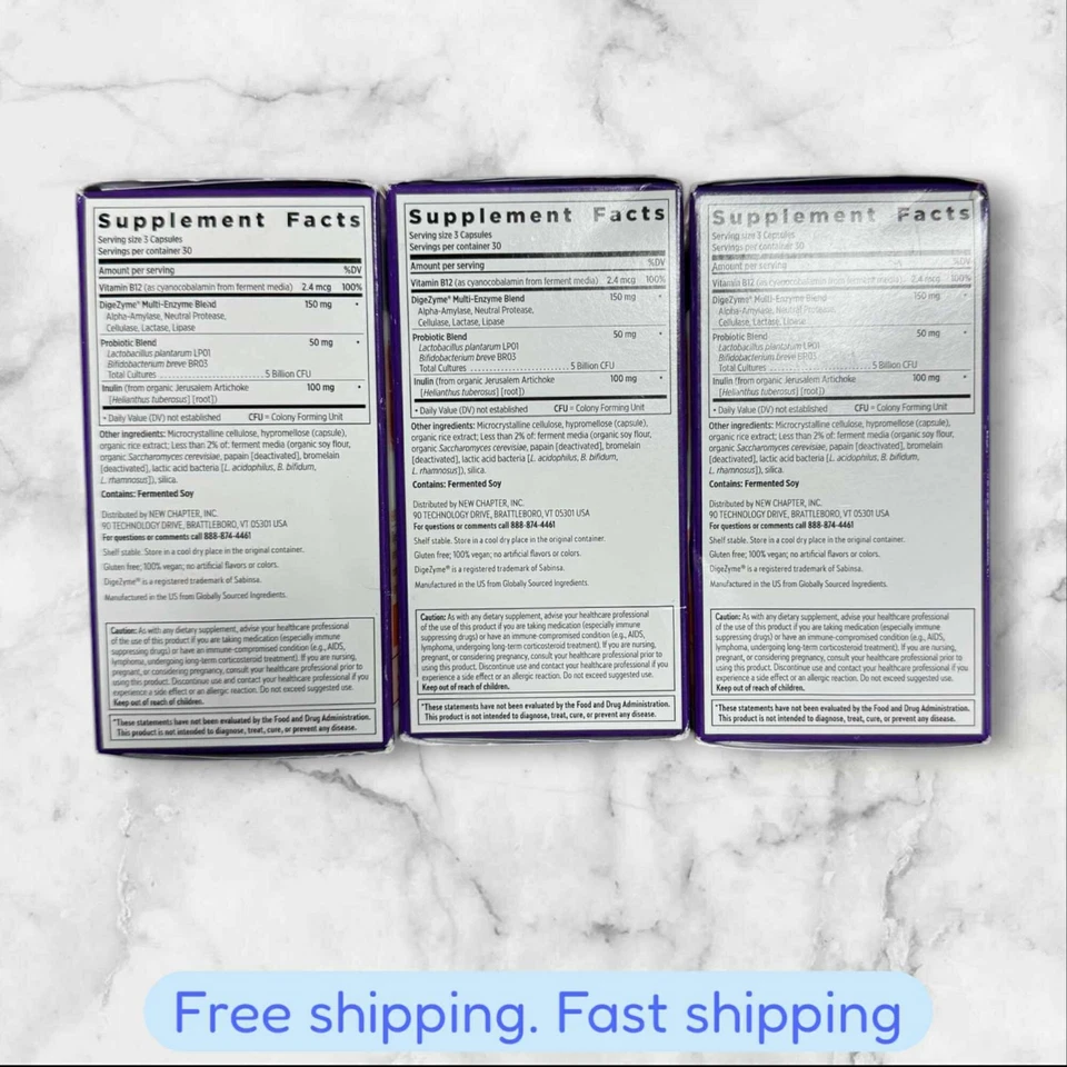 PARA 3 Nuevo Capítulo Toda Flora Complejo Enzima Probiótica Enzimas Digestivas 90ct NUEVO Foto 2 de 2