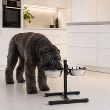 Edelstahl Hundenapf / Fressnapf / Futternapf &Oslash; 19cm H&ouml;henverstellbar Tiernahrung
