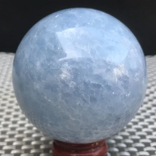 258G Natural Polished Blue Celestite Crystal Gem Sphere Ball Specimen