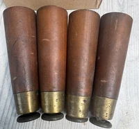 4 Mid Century Salvage Wood Coffee Table Legs 6.75” Tall MCM Metal Tip Crafter