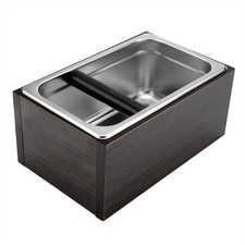 AStainless Steel Coffee Knock Box With Handle Coffee Grounds Container Waste Bin