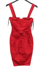Warehouse Bodycon Midi Dress UK6 in Red