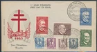 LS90581 Belgium 1953 famous people anti-tuberculosis FDC used