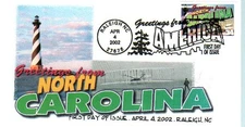 FPMG 3593 Greetings North Carolina Hatteras Lighthouse Wright Bros Plane