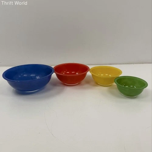 Vintage Pyrex Primary Colors 4 Piece Mixing Bowl Set 401 402 403 404