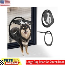 Large Dog Door for Screen Door with Lockable Flap, Easy Install Screen Dog ...