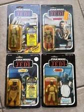 Vintage 1983 Kenner Star Wars ROTJ MOC Lot 4 65B Madine Rebel Klaatu Skiff Guard
