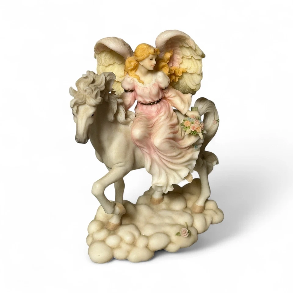 1997 Colecionável Serafim Naturezas Clássicas Próprio Anjo a Cavalo por Roman Inc #78084 - Imagem 3 de 4