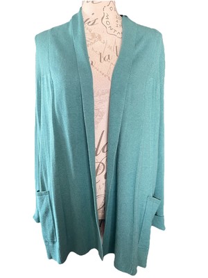 Bonmarche Lange Strickjacke neu mit Etikett UK M 42-44 ''aquablau vorne offen