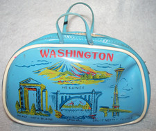 VTG WASHINGTON STATE POCKET TOY GAME SOUVENIR BAG MID CENTURY  3 GAMES 1 PUZZLE