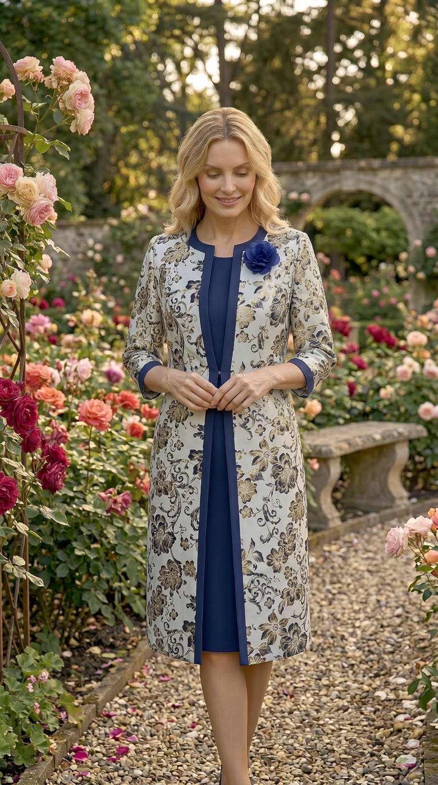 LAST ONE SALE!!! Stunning 2 Piece Mother of The Bride OUTFIT UK18  Navy