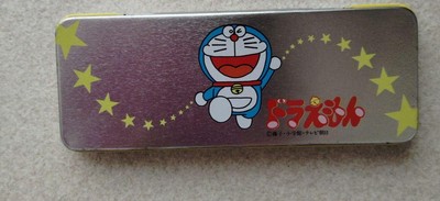 Doraemon Can Case Stationery Organizer Retro Showa Era Used