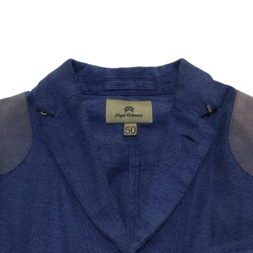 Nigel Cabourn Mallory Jacket Indigo Thick Linen Cotton Patch Size 50 F/S - Image 3 of 4