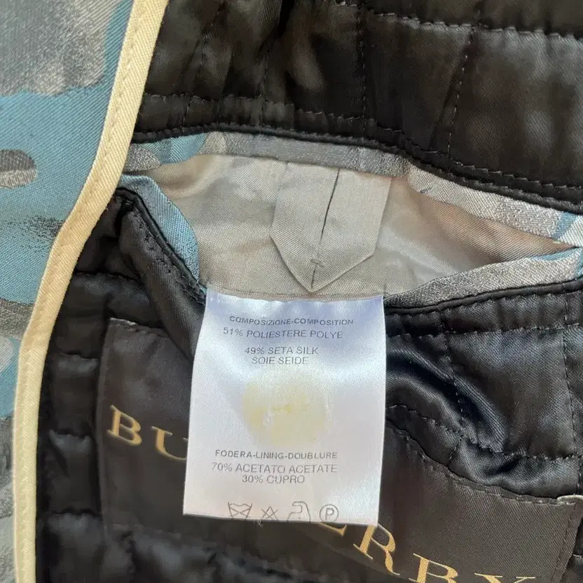 Burberry Prosum Blue-Grey Leaf Pattern Trench Coat - image 3