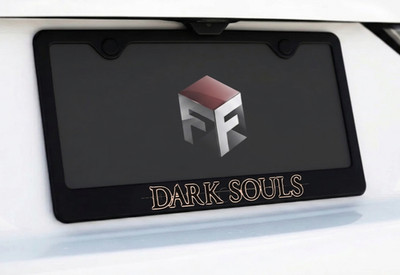 DARK SOULS License Plate Frame Black Metal | Knight Slayer Git Gud Invader Estus