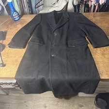 Christian Dior Vintage Black Wool Men's Single Breasted Trench Coat Read
