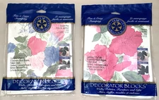 Vtg Plaid Decorator Design Presses Stamping Blocks Sweet Pea Azalea Lot of 2