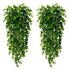 4 Pack Artificial Hanging Plants Fake Hanging Plant Faux Hanging Eucalyptus P...