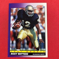 Ricky Watters 1991 Score Rookie Card #575 San Francisco 49ers Notre Dame. rookie card picture