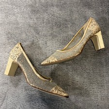Vintage Gold Glittery Block Heels