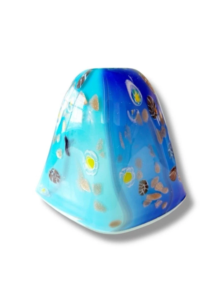 Mini lámpara colgante de vidrio artístico soplado a mano Dale Tiffany Rivera azul verde caja abierta Foto 2 de 4