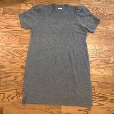 Nine West Gray Sweater Dress Womens 4X Short Sleeve Knit Midi Plus Size