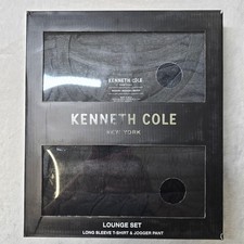 Kenneth Cole Lounge Set Mens Medium Long Sleeve T Shirt Jogger Pant Charcoal NEW