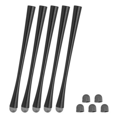 5 Pcs Slim Waist Stylus Pens, 2 in 1 Universal Capacitive Stylus, Black