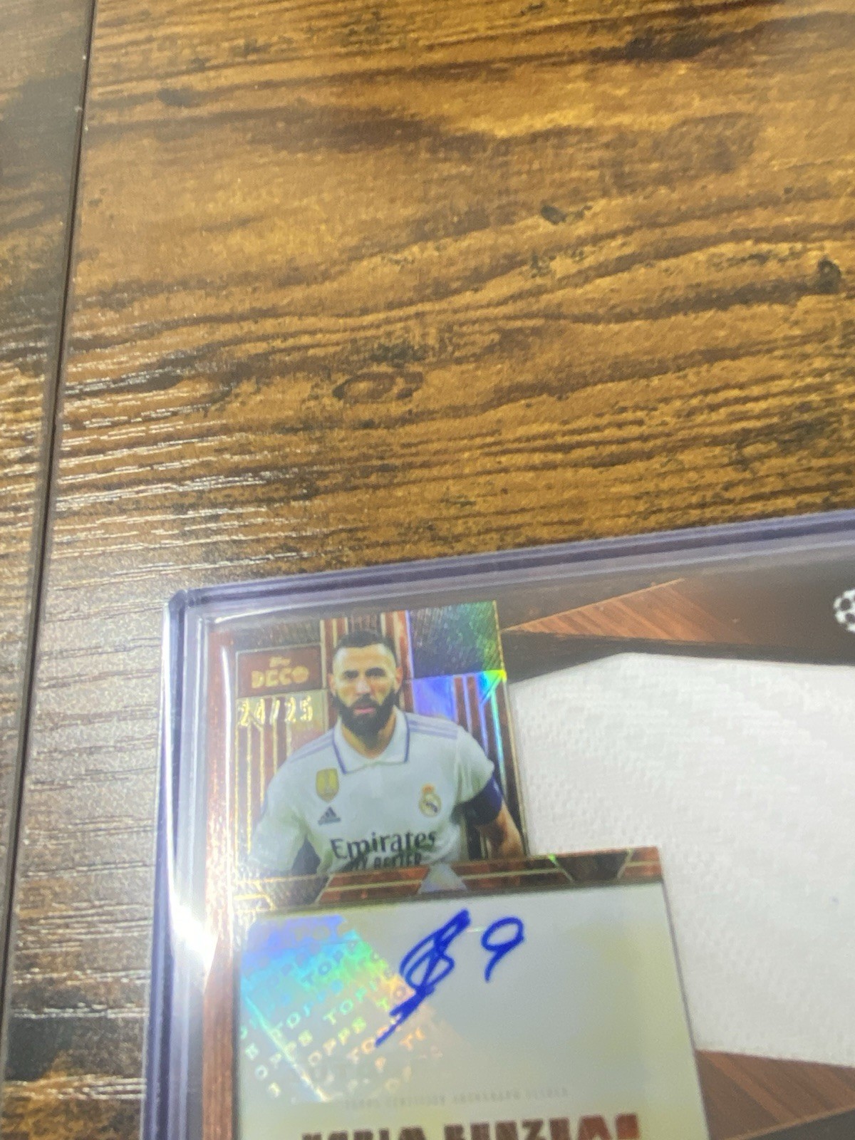 Karim Benzema 2025-26 Topps Deco Match Worn Patch Auto #’ed 24/25 Real Madrid view 6