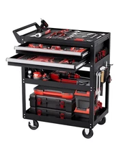 5-Tier Tool Cart with Wheels, 400 lbs Load Capacity, Rolling Work Cart with 2 Dr