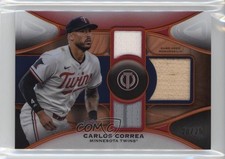2025 Topps Tribute Triple Relics Orange 20/25 Carlos Correa #TTR-CCO 0c3