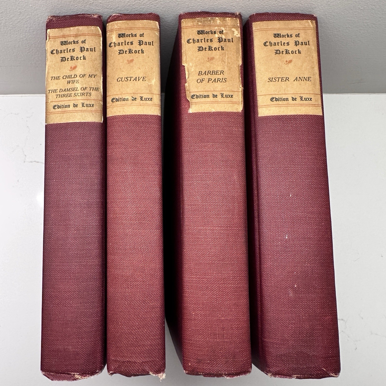 Antique The Works of Charles Paul De Kock - Gustave HC Edition de Luxe 4 Books
