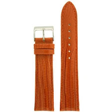 Watch Band Lizard Grain Orange Patent Genuine Leather Strap LEA415
