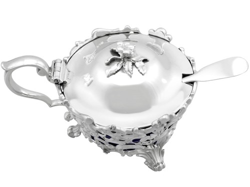 Antique Victorian Sterling Silver Mustard Pot (1844) - Foto 2 di 15