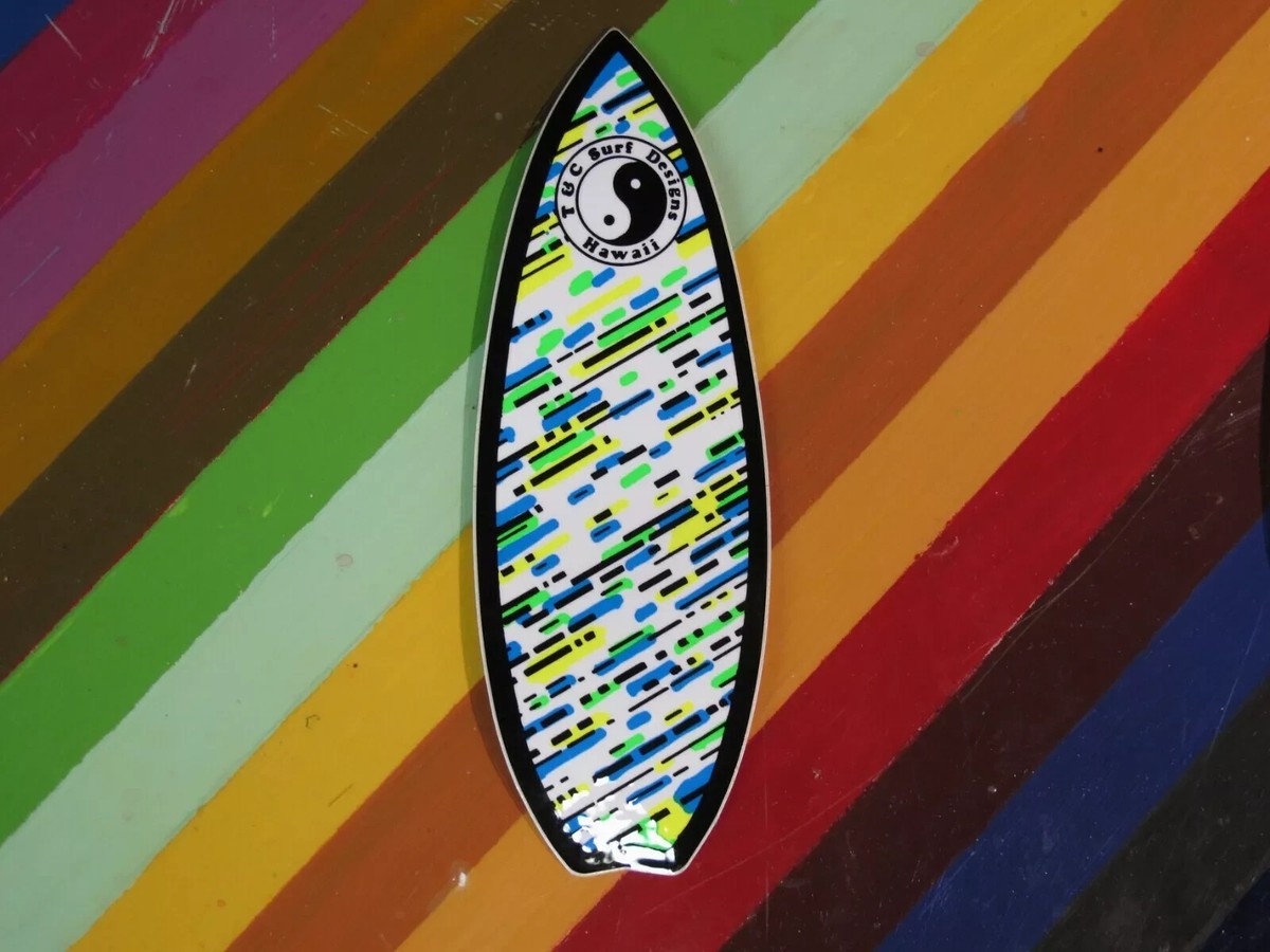 vtg 1980s Town & Country Surf Skateboard sticker Surfboards 