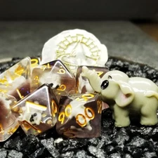 Sage's Baby Elephant Familiar Resin Polyhedral Dice Set | Dungeons and Dragons