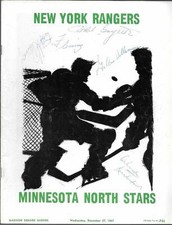 4 1960's New York Rangers Madison Square Gardens Signed Programs Rod Gilbert 