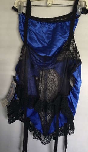 Seven til Midnight lingerie - New Tag Black/Blue negligee & matching Underwear - Picture 17 of 19
